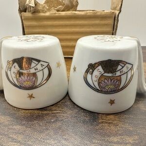 LOS Of NA Lady Shriners Vintage Ceramic Salt & Pepper Shakers Masonic- New